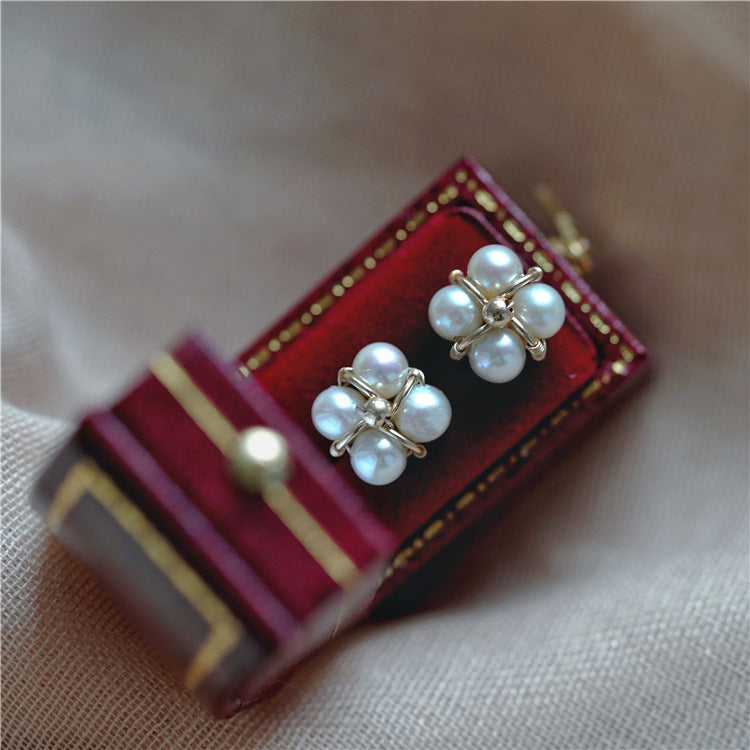 Natural Freshwater Pearl Earrings For Minimalist Women