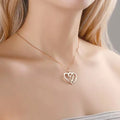 Personalized Custom Name Necklaces Pendant Double Heart Women Necklace