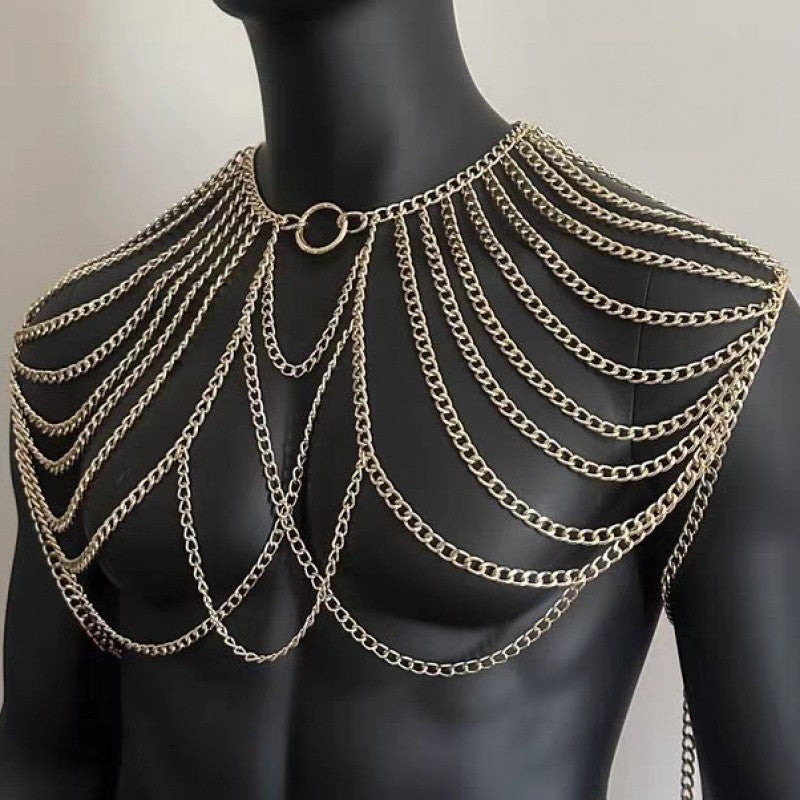 European And American Men's Backpack Body Chains Sexy