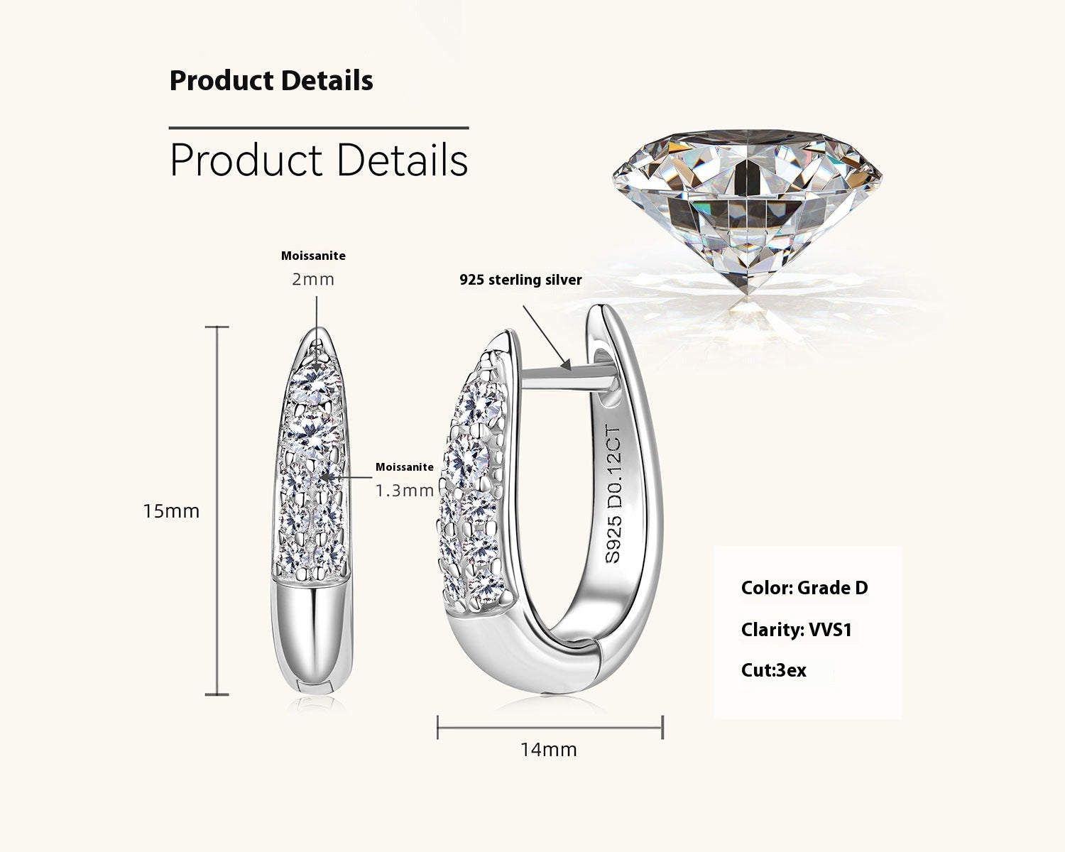 European And American Diamond Earrings For Women