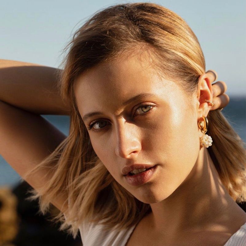 Hand-woven Spherical Pearl Earrings For Women