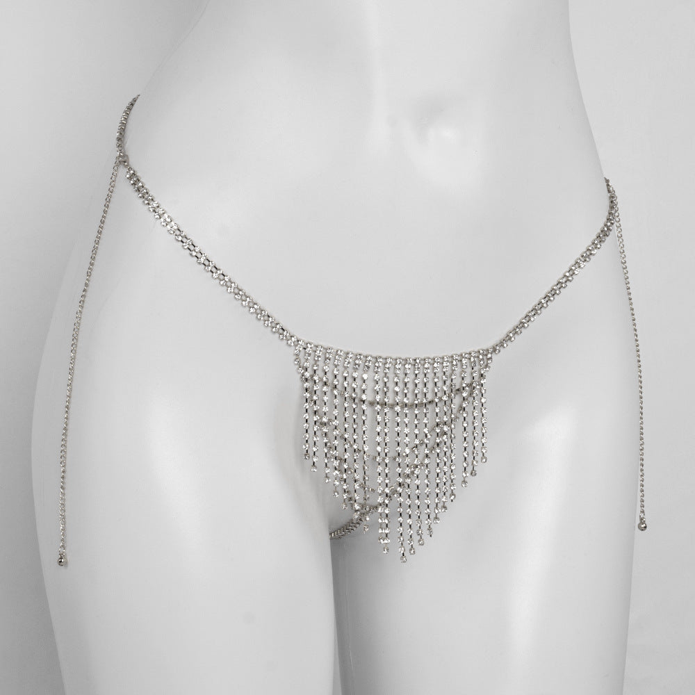 Tassel Sexy Waist Chain T-back Rhinestone Chain Body Chains Underwear
