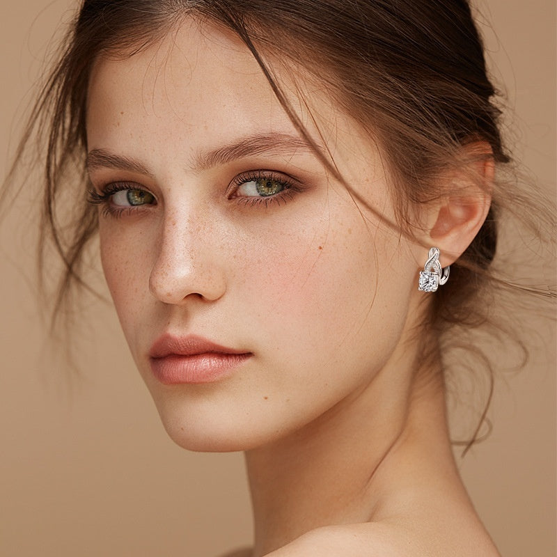 Light Luxury Moissanite Twist Earrings For Women