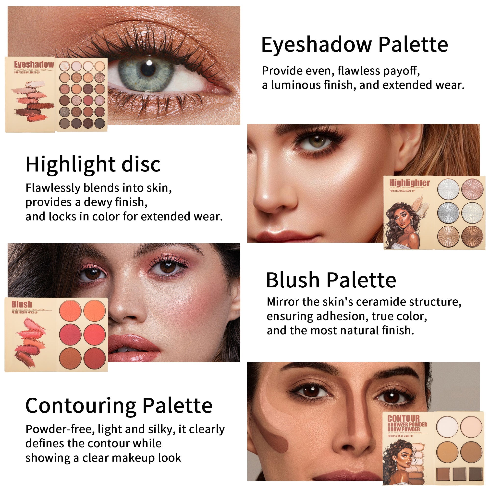 URATM Beauty Color Bomb 63-Color Makeup Kit - Multi-Function Eyeshadow, Blush, Highlighter & Contour Palette