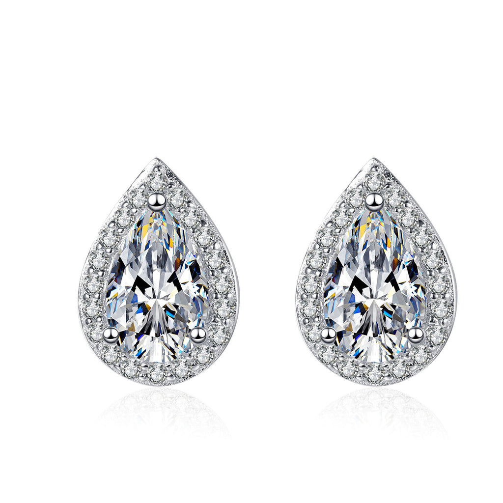 Moissanite 925 Sterling Silver Stud Earrings For Women