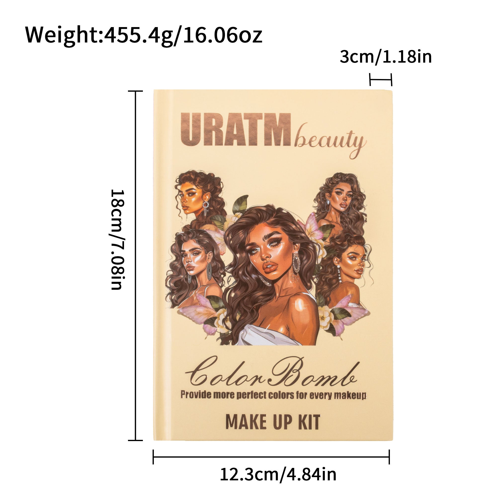 URATM Beauty Color Bomb 63-Color Makeup Kit - Multi-Function Eyeshadow, Blush, Highlighter & Contour Palette