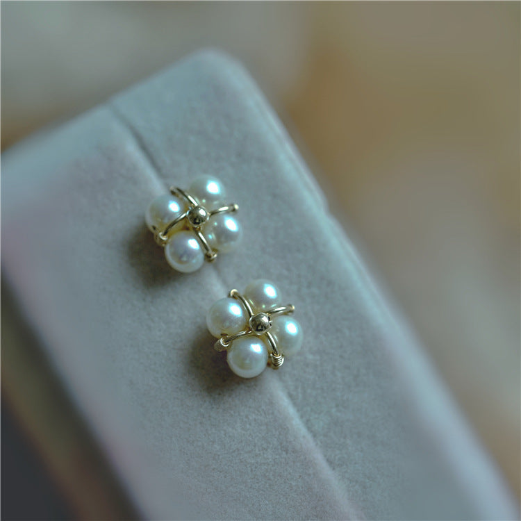 Natural Freshwater Pearl Earrings For Minimalist Women