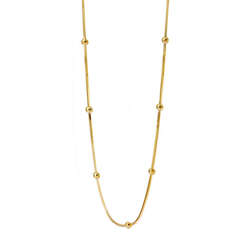 925 Sterling Silver Necklace For Women Ball Chain Necklaces Snake Bones Chain Qingdao Ornament