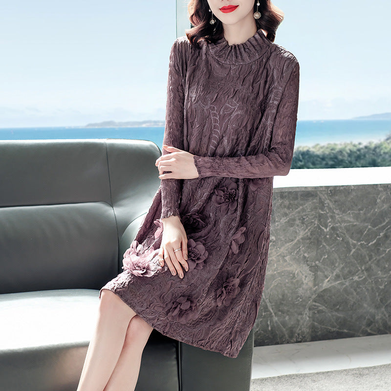 Women's Fashion Temperament Solid Color Pleated Dresses