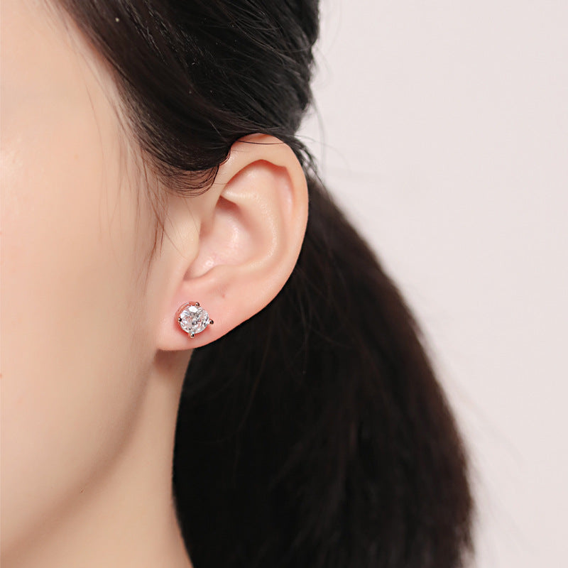 December Birthday Stone Stud Earrings For Women