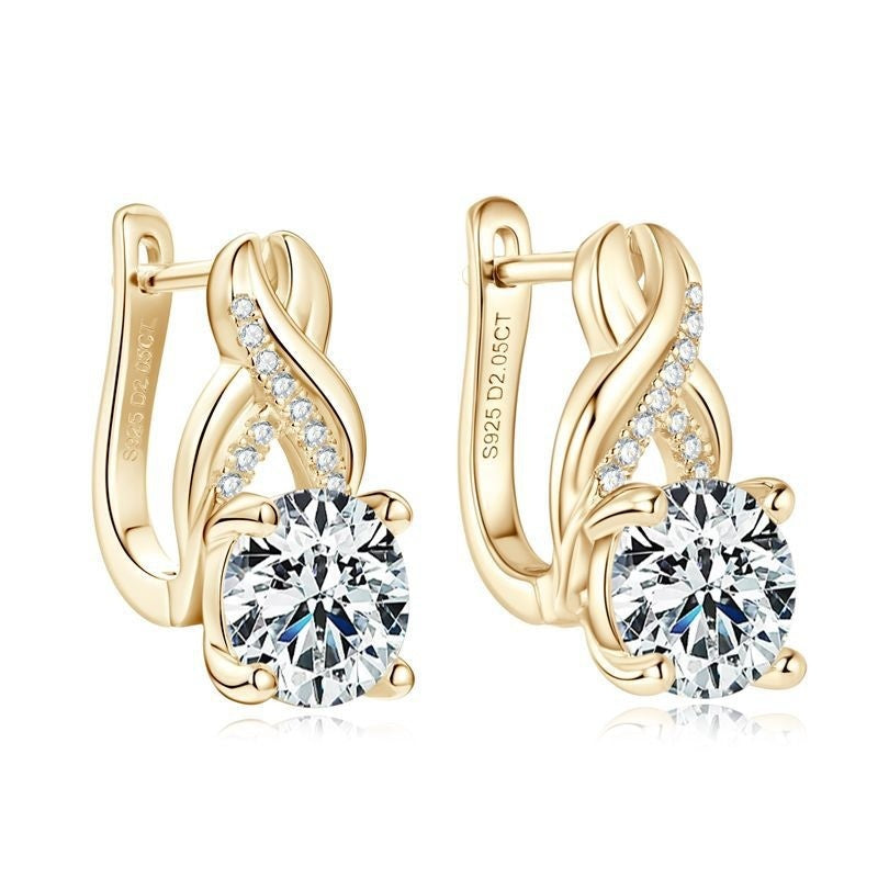 Light Luxury Moissanite Twist Earrings For Women