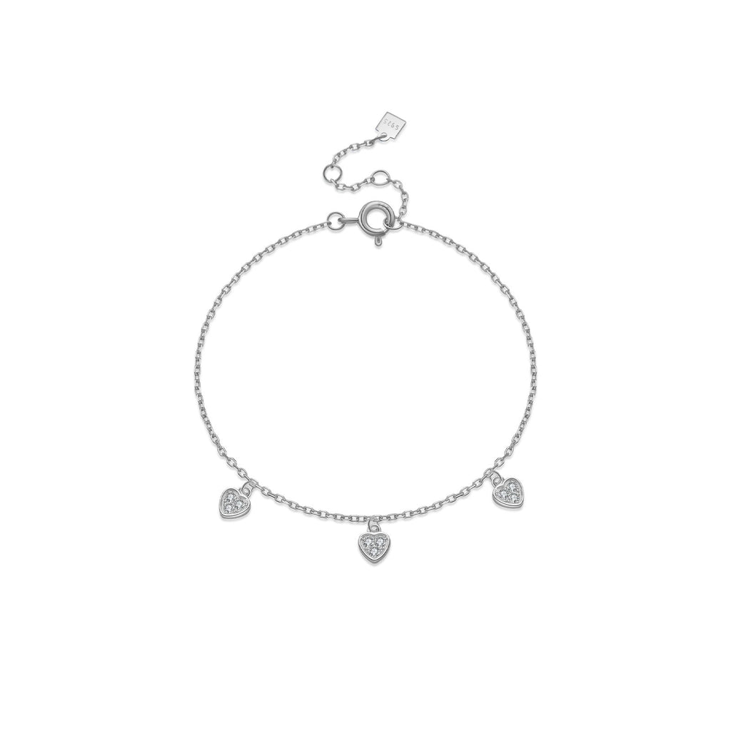 Silver Love Pendant Bracelet For Women