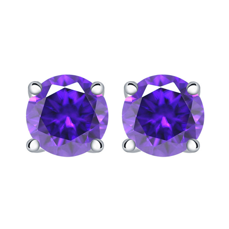 December Birthday Stone Stud Earrings For Women
