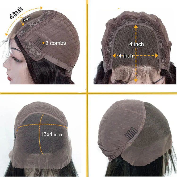 Chocolate Brown 4x4 Lace Closure Wig Human Hair Color Body Wave Density