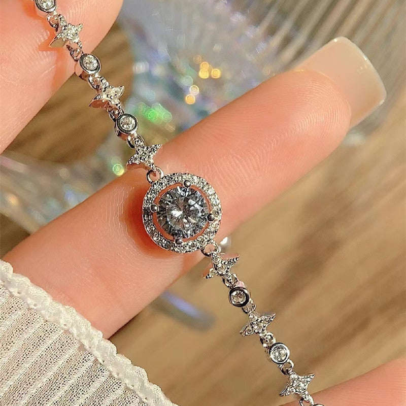 Round 1ct Moissanite Bracelet For Women