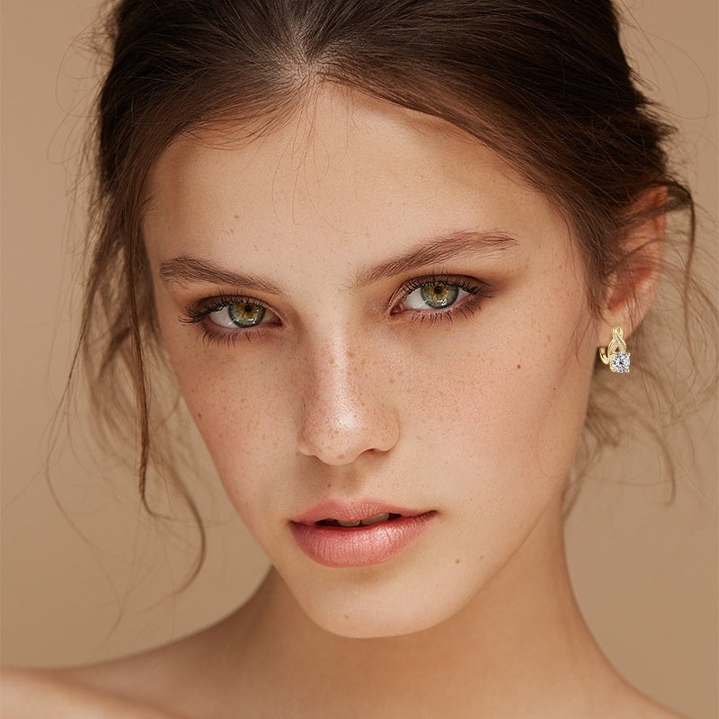Light Luxury Moissanite Twist Earrings For Women