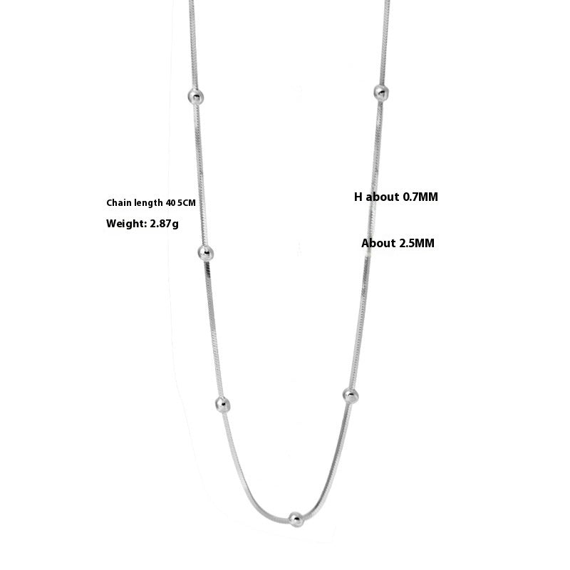 925 Sterling Silver Necklace For Women Ball Chain Necklaces Snake Bones Chain Qingdao Ornament