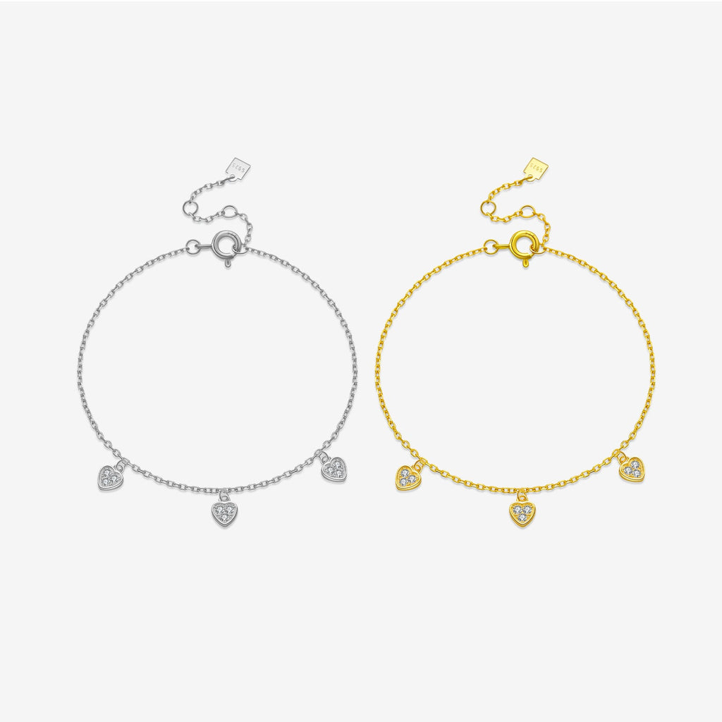 Silver Love Pendant Bracelet For Women