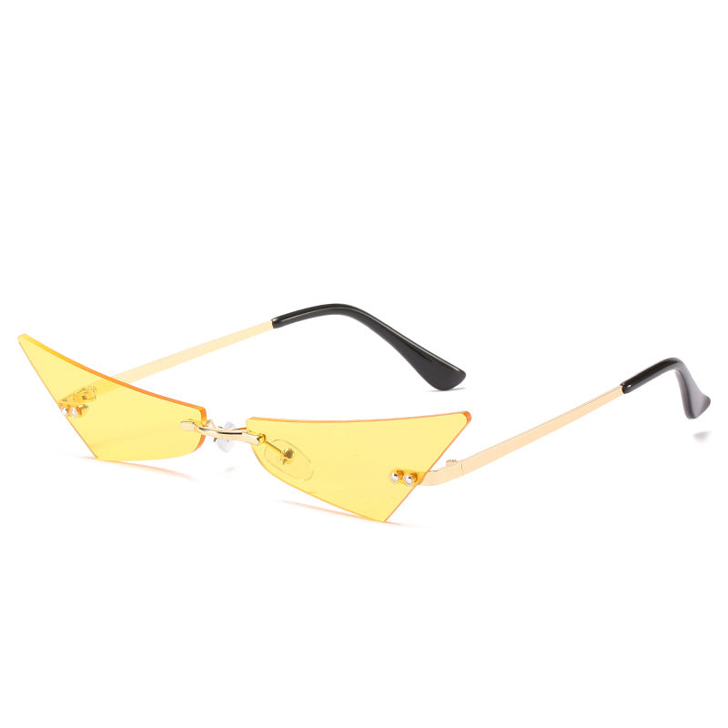 Trendy Men And Women Sun Glasses Retro Triangle European And American Cat Eye Disco Instafamous Sunglasses