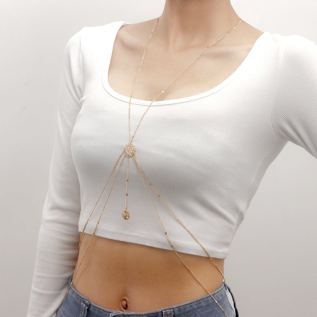 Sexy Chain Nightclub Necklace Integrated Body Chains