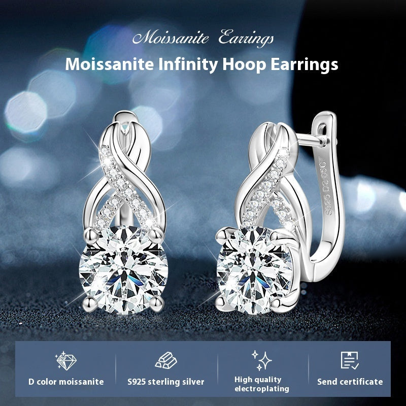 Light Luxury Moissanite Twist Earrings For Women