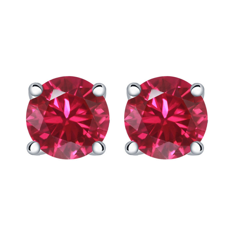 December Birthday Stone Stud Earrings For Women