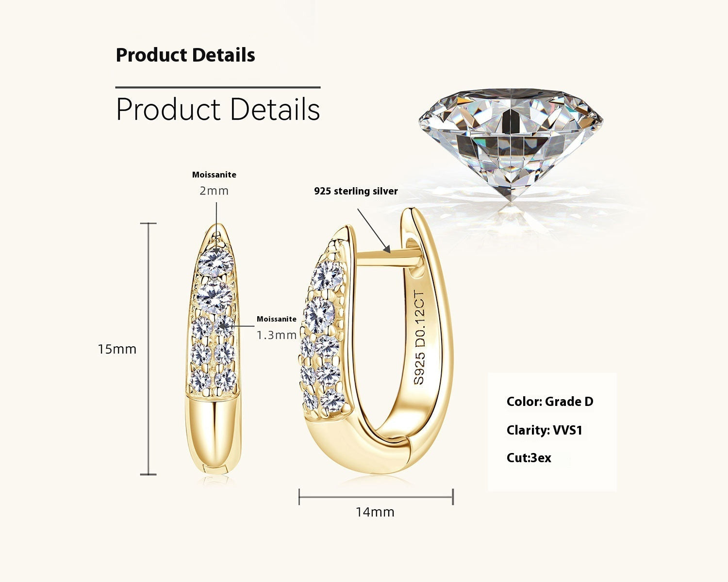 European And American Diamond Earrings For Women