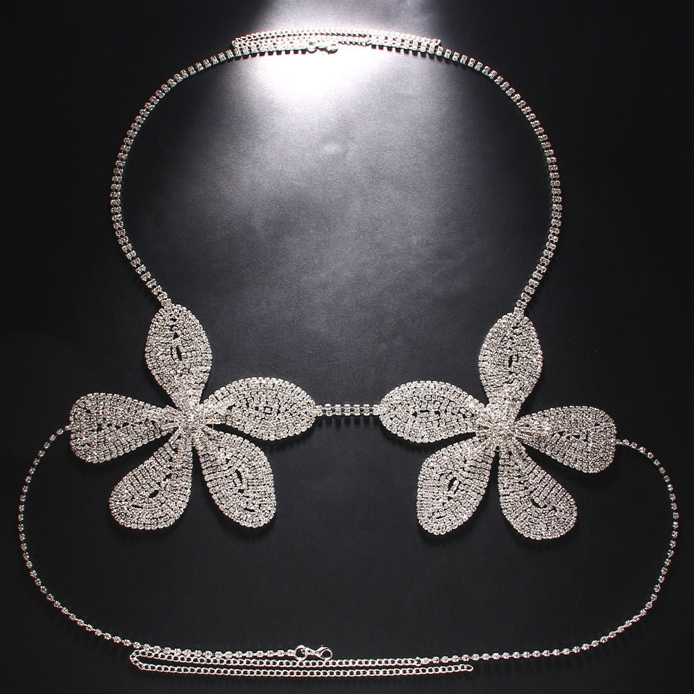 Bikini Pattern Bra European And American Sexy Rhinestone Body Chains Accessories